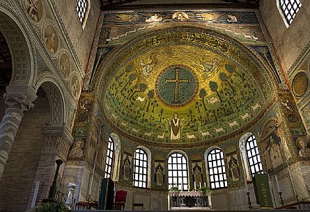 Frescos in the cupola, dome of the Basilica of San Vitale, Ravenna, Emilia Romagna, Italy