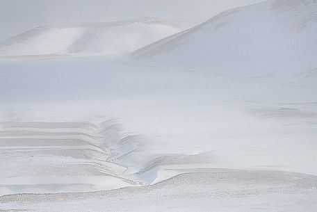 Jjust after a storm, overlooking the plain of Castelluccio di Norcia, Umbria, Italy