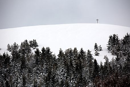 Rood in the top of hill in Castelluccio, Sibillini National park, Umbria, Italy, Europe Rood in the top of hill in Castelluccio, Sibillini National park, Umbria, Italy, Europe