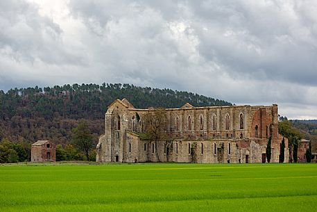 The Abbey of San Galgano, one of the most evocative places in the itineraries of Tuscan spirituality, Tuscany, Italy, Europe