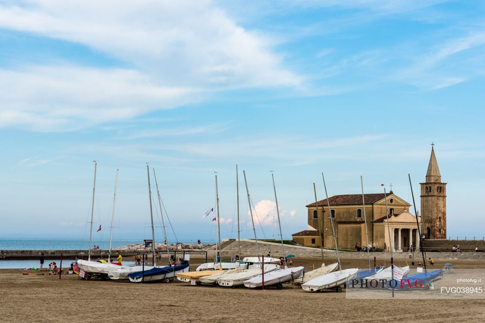 The sanctuary of the Madonna dell'Angelo is a church in Caorle on the shore of the Adriatic Sea, Caorle, Venetian lagoon, Italy