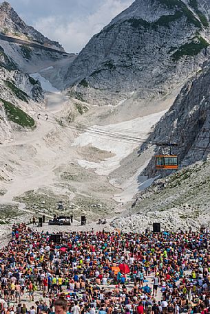 High altitude concert. Mount Canin plateau, Julian Alps, Friuli Venezia Giulia, Italy, Europe High altitude concert. Mount Canin plateau, Julian Alps, Friuli Venezia Giulia, Italy, Europe