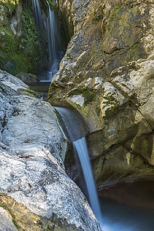 Waterfall on the stream Orvenco called La Turbine, Montenars, Friuli Venezia Giulia, Italy, Europe