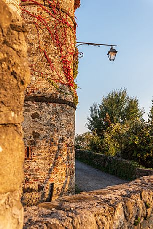 Ancient fortified village of Villafredda decorated by the colors of the sunset, Tarcento, Friuli Venezia Giulia, Italy