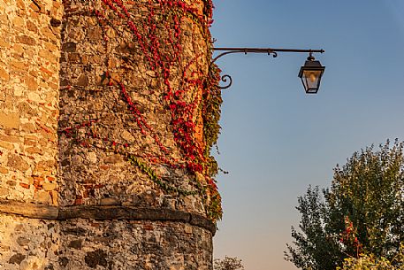Ancient fortified village of Villafredda decorated by the colors of the sunset, Tarcento, Friuli Venezia Giulia, Italy