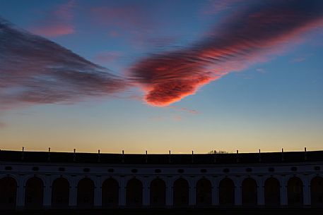 Sunseto on Barchessa of Villa Manin, Passariano, Friuli Venezia Giulia, Italy, Europe