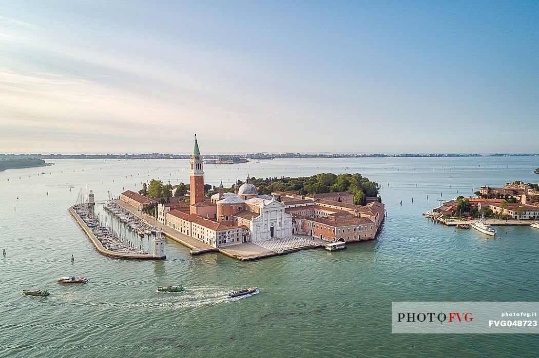 Shot from above of the church of San Giorgio