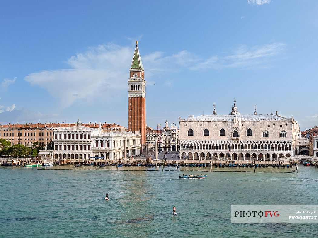 Shot from above of Piazza San Marco and Palazzo Ducale