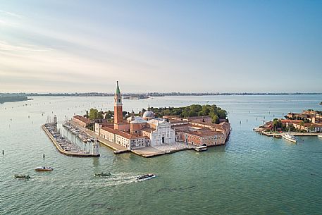 Shot from above of the church of San Giorgio