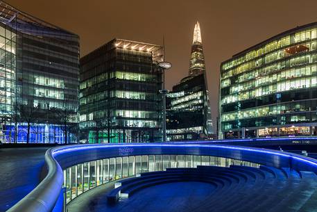 A night view of Shard and the square in front of the City Hall