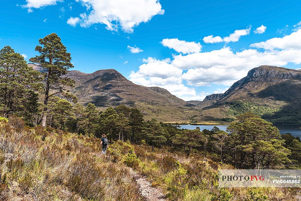 Hiking near Loch Maree,Glen Docherty, Highlands, Scotland, United Kingdom