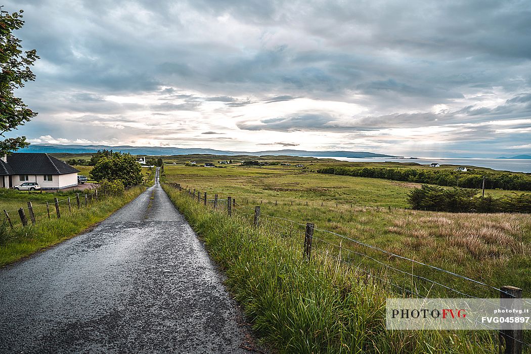 Country landscape close to Portree village,  Isle of Skye, Highland Region, Scotland, Great Britain, Europe