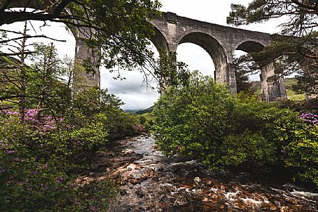 The Glenfinnan viaduct famous for the movie Harry Potter, Highland, Scotland, United Kingdom, Europe