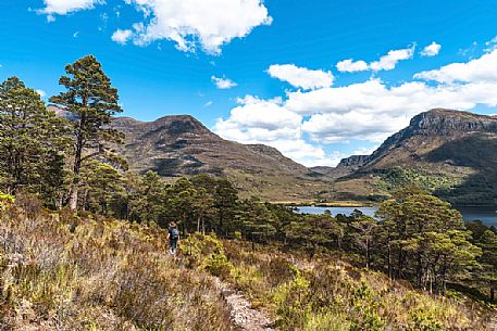 Hiking near Loch Maree,Glen Docherty, Highlands, Scotland, United Kingdom Hiking near Loch Maree,Glen Docherty, Highlands, Scotland, United Kingdom