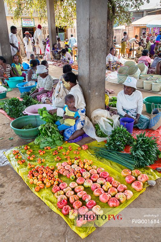 Women selling vegetables in a local market