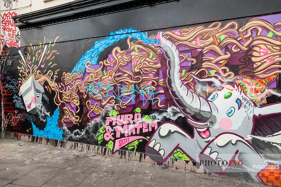 A street art work in london borough of Shoreditch