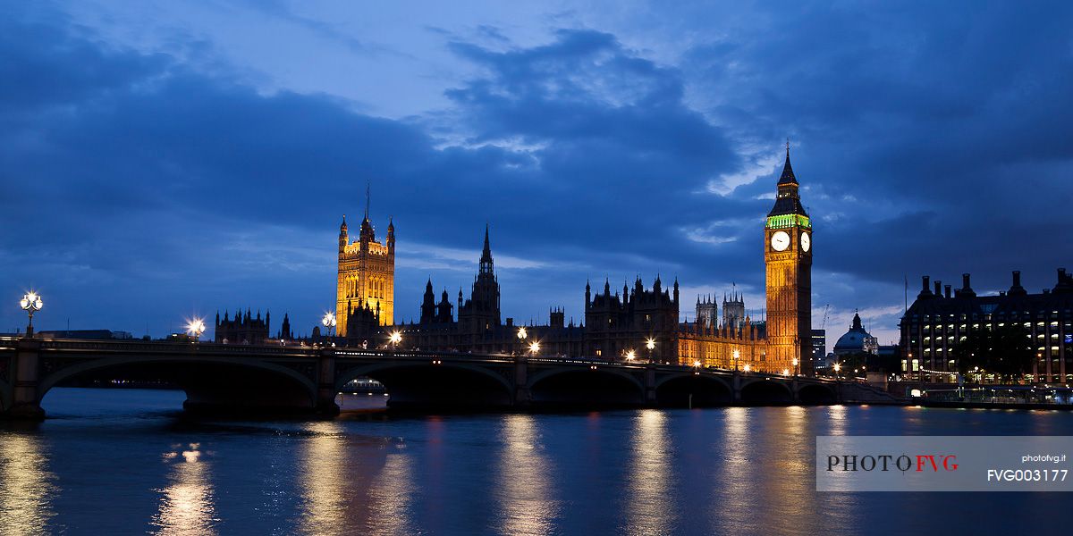 Westminster Palace at dusk