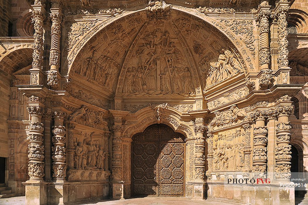 Portal of Santa Maria Cathedral in Astorga, Way of St. James, Castile and Leon, Spain