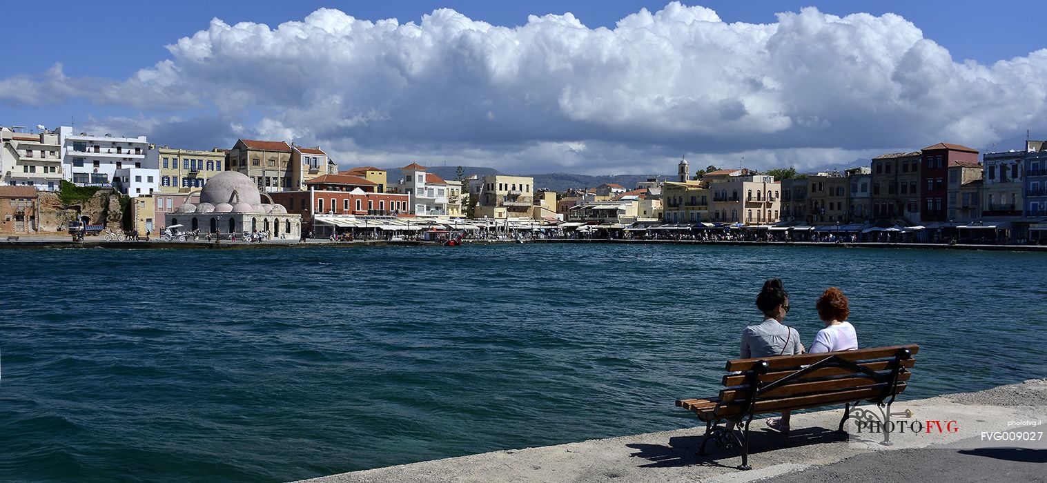 Chani harbour and skyline of the old town