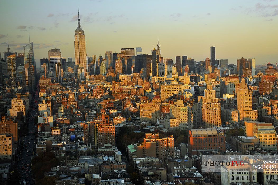 Overview of Manhattan buildings from the 46th floor of the Trump SoHo