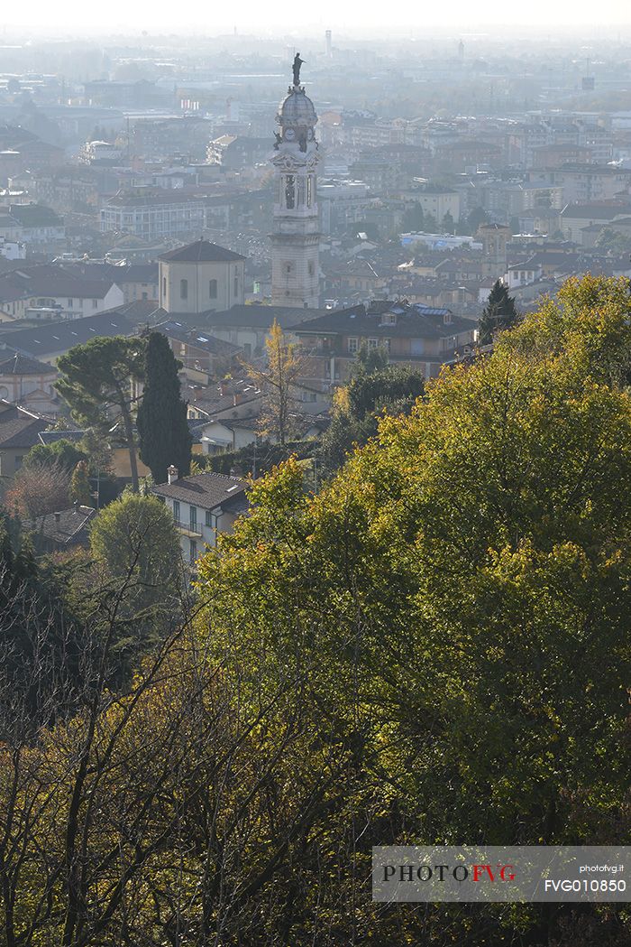 Curch and bell tower of Sant'Alessandro in Colonna in the lower city - view from Baluardo San Giacomo