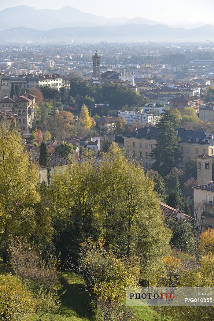 Curch and bell tower of Sant'Alessandro della Croce in the lower city