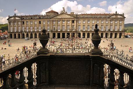 Way of St.James - Pilgrims in Praza do Obradoiro