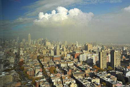 Overview of Manhattan buildings from the 46th floor of the Trump SoHo