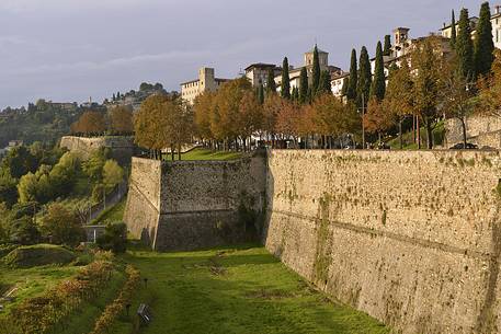Upper city of Bergamo and the venetian walls