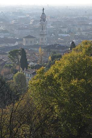 Curch and bell tower of Sant'Alessandro in Colonna in the lower city - view from Baluardo San Giacomo Curch and bell tower of Sant'Alessandro in Colonna in the lower city - view from Baluardo San Giacomo