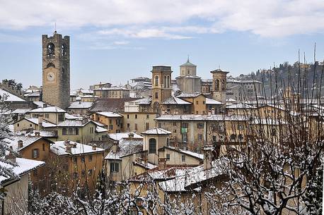 Towers and Steeples of the upper city of Bergamo, view from Towers and Steeples of the upper city of Bergamo, view from