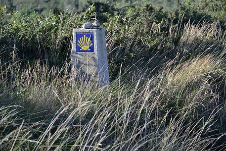 Way of St.James - Milestone between Olveiroa and Fisterra