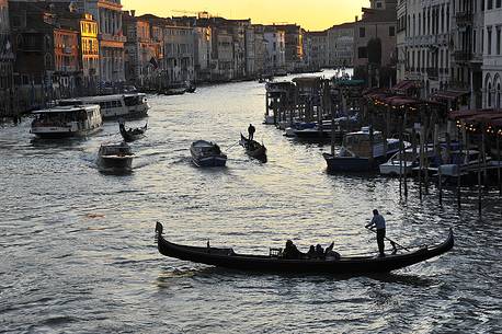 Gondoliers in Canal Grande