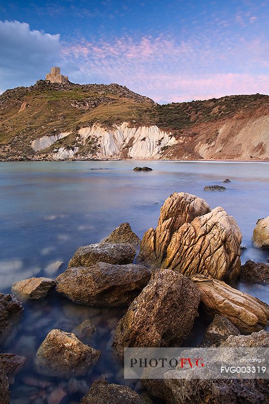 The Chiaramonte Castle seen from the cove below