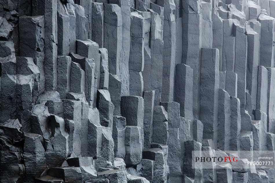 Basalt columns on the Vik's beach 