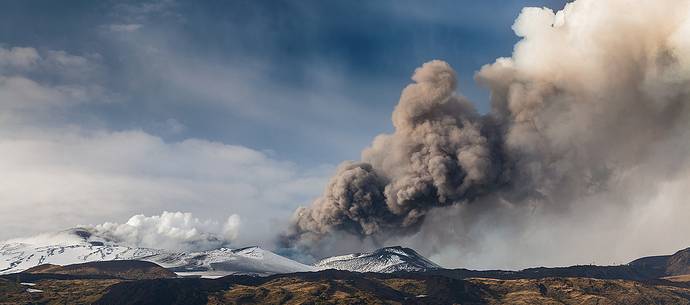 cloud of ashes during the 12th paroxysmal episode in 2013 of Etna cloud of ashes during the 12th paroxysmal episode in 2013 of Etna