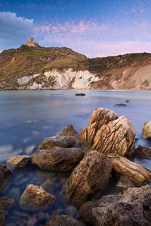 The Chiaramonte Castle seen from the cove below