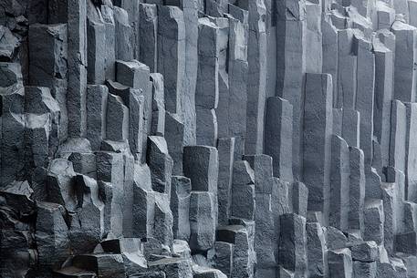 Basalt columns on the Vik's beach 