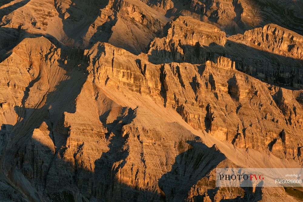 Dolomites ridges close up from Tofana di Mezzo peak, Cortina d'Ampezzo, Italy