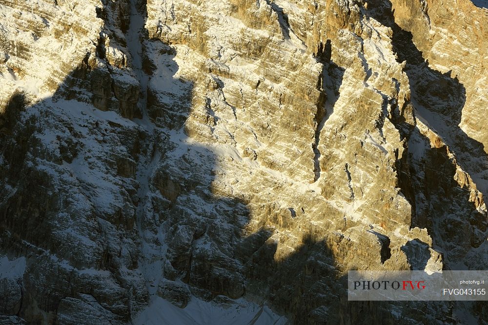 Detail of Cristallo mountain in the dolomites, Misurina, Auronzo, Cadore, Veneto, Italy, Europe
