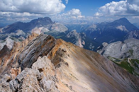 Panorama from the top of Col Bechei (2794m) mountain towards Croda Rossa, dolomites, Italy
Panorama from the top of Col Bechei (2794m) mountain towards Croda Rossa, dolomites, Italy