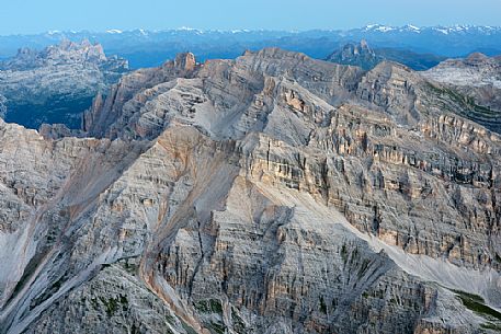 Summer landscape from the top of Tofana di Mezzo, 3244 m, Cortina d'Ampezzo, dolomites, Italy