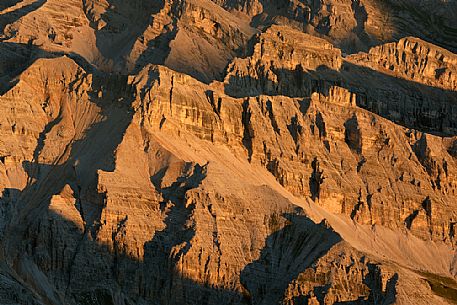 Dolomites ridges close up from Tofana di Mezzo peak, Cortina d'Ampezzo, Italy