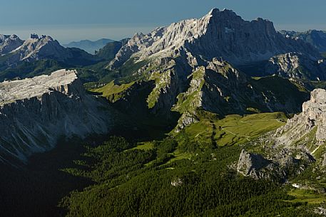 Landscape from Tofana di Mezzo to Lastoni di Formin and Civetta mountains, Cortina d'Ampezzo, dolomites, Italy Landscape from Tofana di Mezzo to Lastoni di Formin and Civetta mountains, Cortina d'Ampezzo, dolomites, Italy