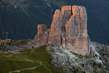 Sunset from Refuge Nuvolau (2575 m) in the most famous mountains around Cortina d'Ampezzo. Sunset from Refuge Nuvolau (2575 m) in the most famous mountains around Cortina d'Ampezzo.