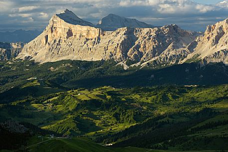 The Sasso della Croce peak from the Padon mount, dolomites, Italy