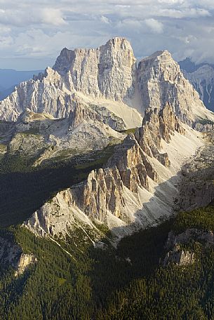 Monte Pelmo and Croda da Lago peaks from the top of Tofana di Mezzo, Cortina d'Ampezzo, dolomites, Italy