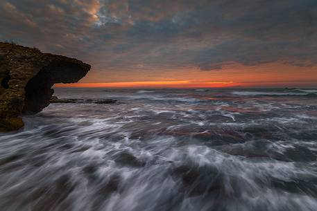 Astura, Neptune, Tower, waves, Storm, Sunrise, San Felice Circeo, Latium, Rome, Italy, sea,