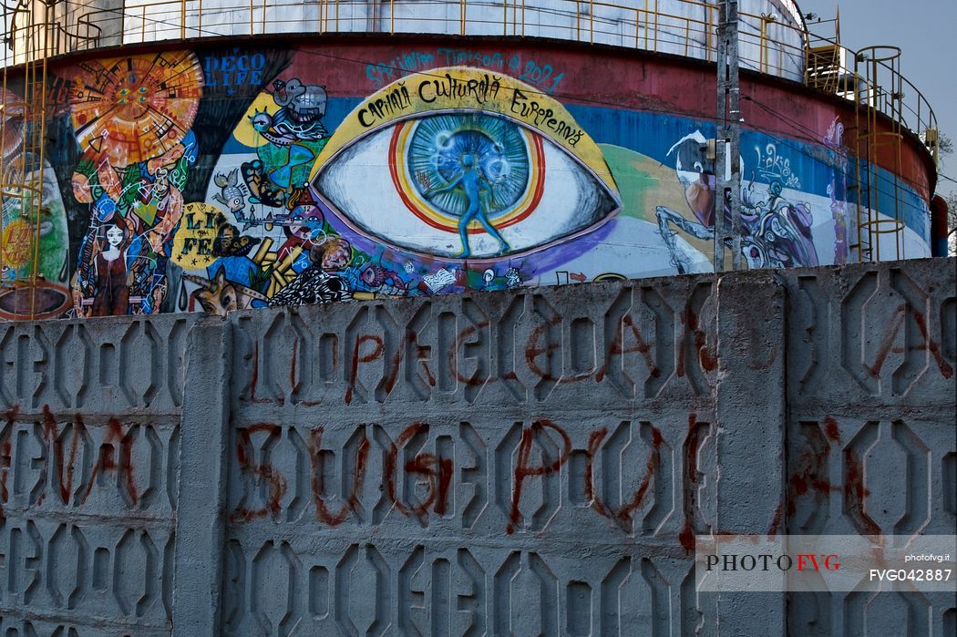 Murals in the outskirts of Timisoara in honor of the nomination of European Capital of Culture 2021, Timosoara, Romania, Europe