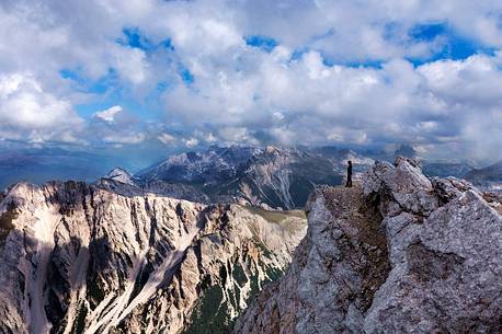 Croda del Becco or Seekofel peak, panorama towards the east, on background Tre Cime di Lavaredo peak, dolomites, South Tyrol, Italy, Europe alla Croda del Becco, panorama verso est, sullo sfondo le Tre Cime di Lavaredo Croda del Becco or Seekofel peak, panorama towards the east, on background Tre Cime di Lavaredo peak, dolomites, South Tyrol, Italy, Europe alla Croda del Becco, panorama verso est, sullo sfondo le Tre Cime di Lavaredo